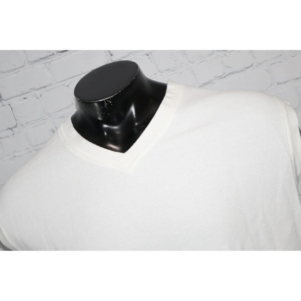 Callaway Golf Sport Men XL White V-Neck Sleeveless Sweater Vest Cotton Knit